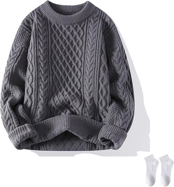 Cable Knit Sweater Vintage Pullover Sweater Casual Long